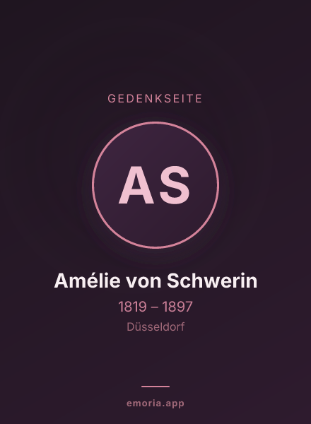 Gedenkportrait von Amélie von Schwerin