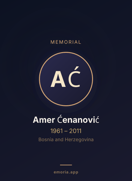 Memorial portrait of Amer Ćenanović
