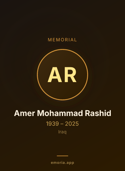 Memorial portrait of Amer Mohammad Rashid