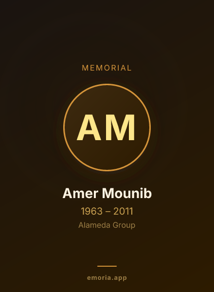 Memorial portrait of Amer Mounib