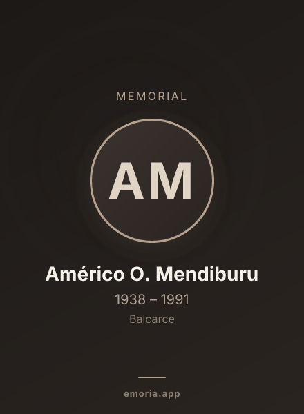 Memorial portrait of Américo O. Mendiburu