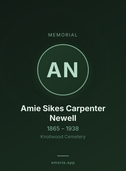 Memorial portrait of Amie Sikes Carpenter Newell