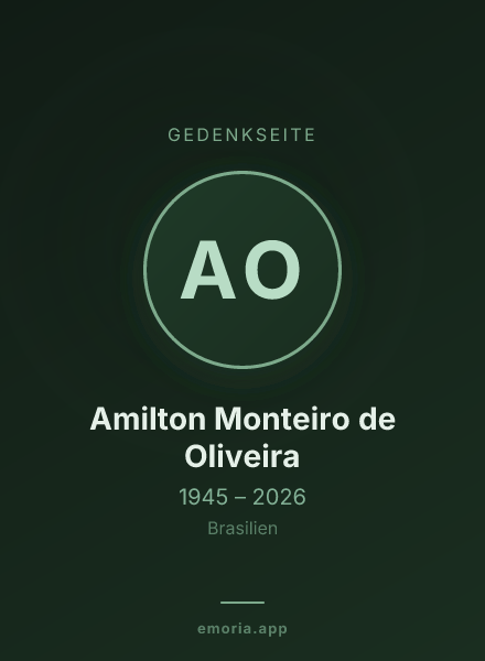 Gedenkportrait von Amilton Monteiro de Oliveira