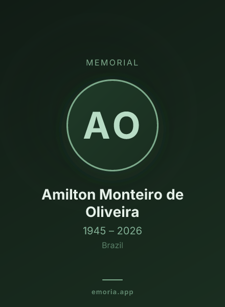 Memorial portrait of Amilton Monteiro de Oliveira