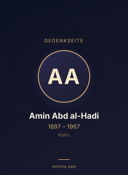 Gedenkportrait von Amin Abd al-Hadi
