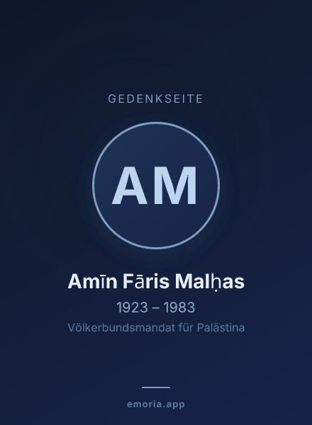 Gedenkportrait von Amīn Fāris Malḥas