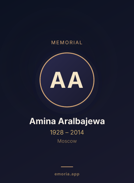 Memorial portrait of Amina Aralbajewa