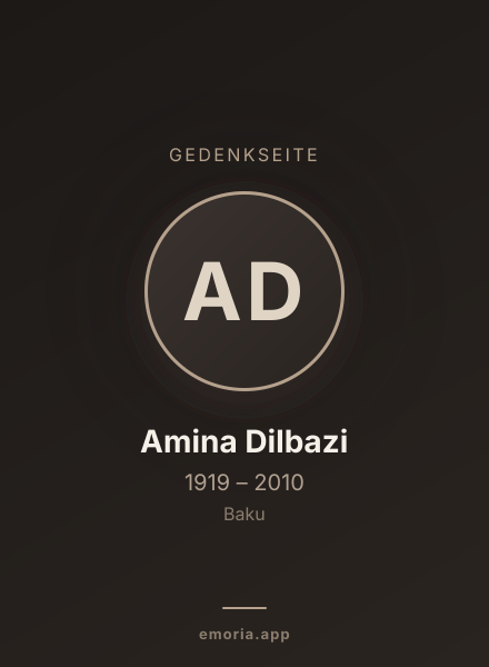 Gedenkportrait von Amina Dilbazi