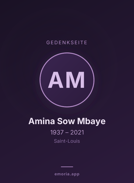 Gedenkportrait von Amina Sow Mbaye