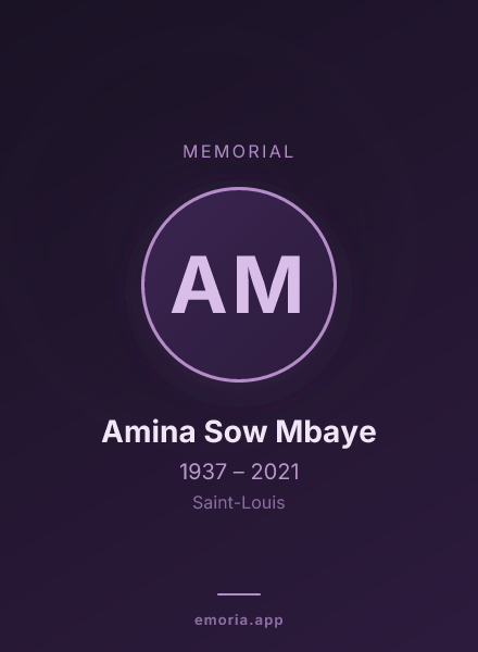 Memorial portrait of Amina Sow Mbaye