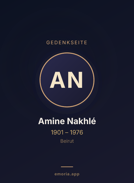 Gedenkportrait von Amine Nakhlé