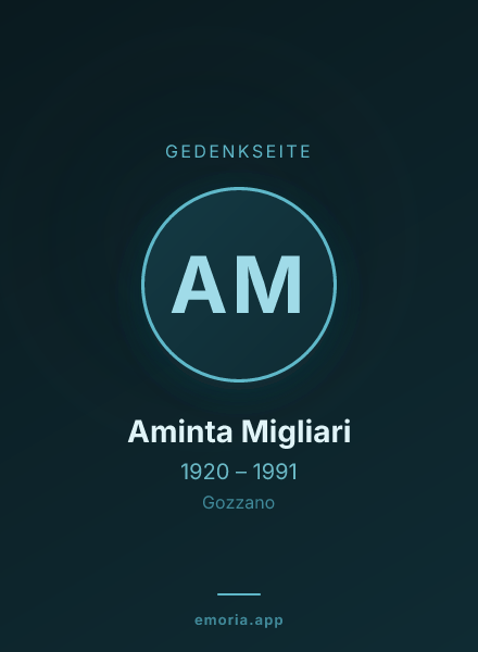 Gedenkportrait von Aminta Migliari