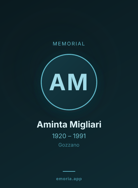 Memorial portrait of Aminta Migliari