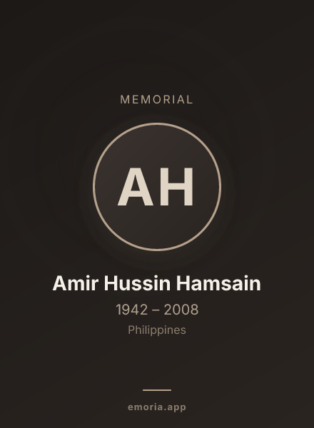 Memorial portrait of Amir Hussin Hamsain