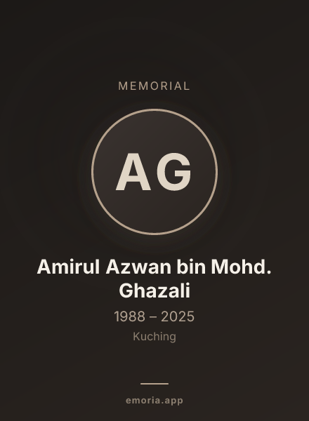 Memorial portrait of Amirul Azwan bin Mohd. Ghazali