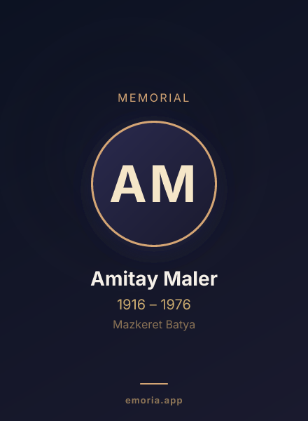 Memorial portrait of Amitay Maler