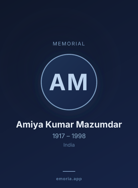 Memorial portrait of Amiya Kumar Mazumdar