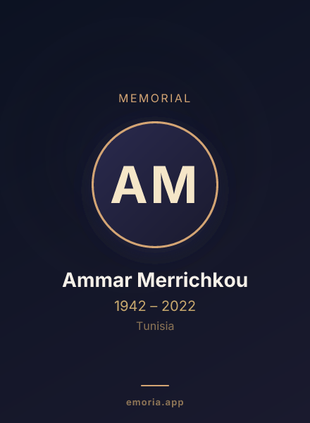 Memorial portrait of Ammar Merrichkou