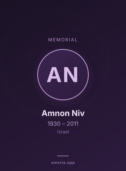 Memorial portrait of Amnon Niv