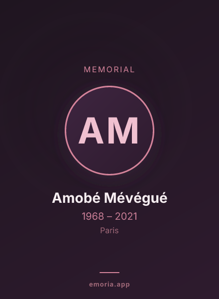 Memorial portrait of Amobé Mévégué