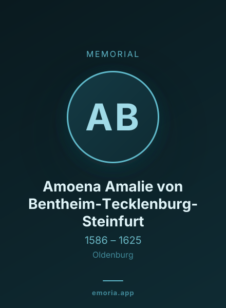 Memorial portrait of Amoena Amalie von Bentheim-Tecklenburg-Steinfurt