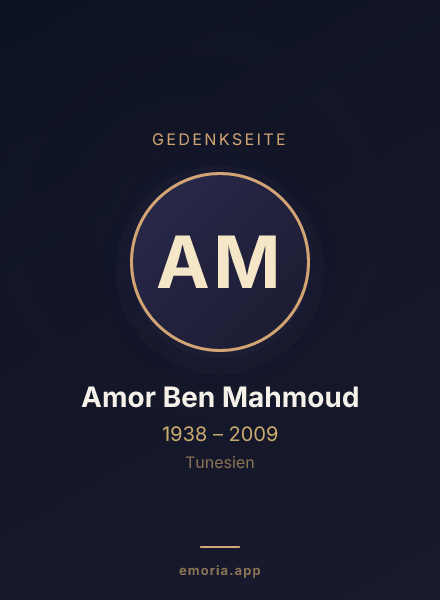 Gedenkportrait von Amor Ben Mahmoud