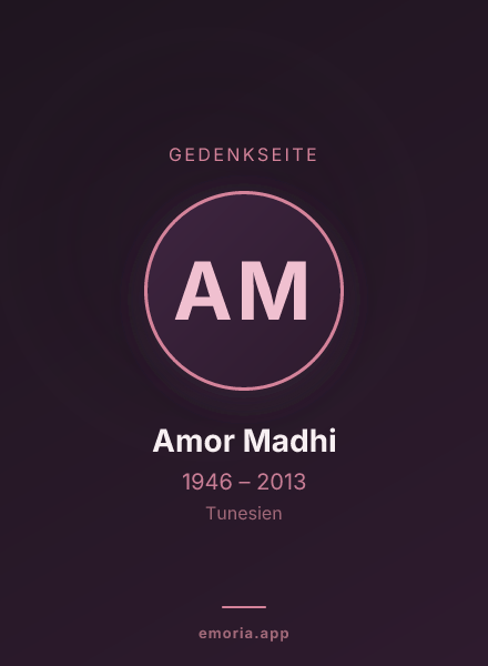 Gedenkportrait von Amor Madhi