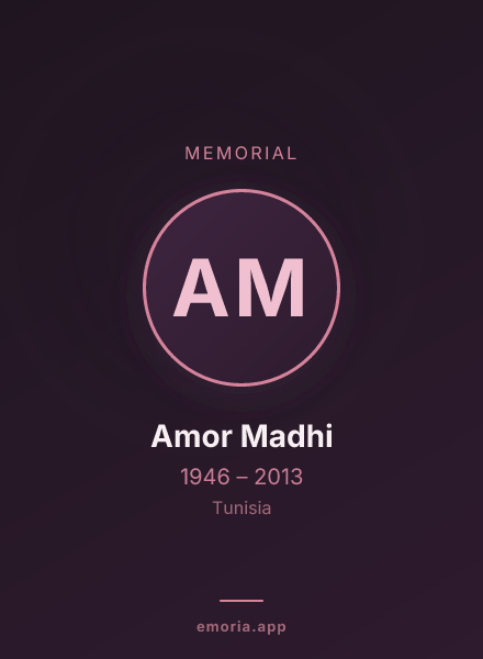 Memorial portrait of Amor Madhi