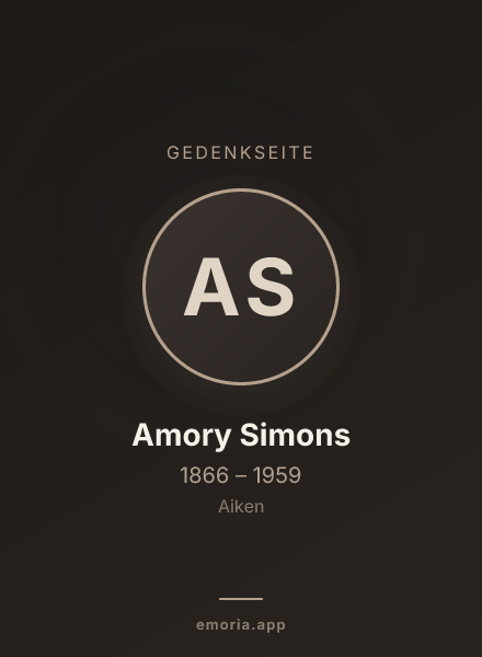 Gedenkportrait von Amory Simons