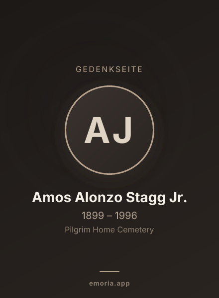 Gedenkportrait von Amos Alonzo Stagg Jr.