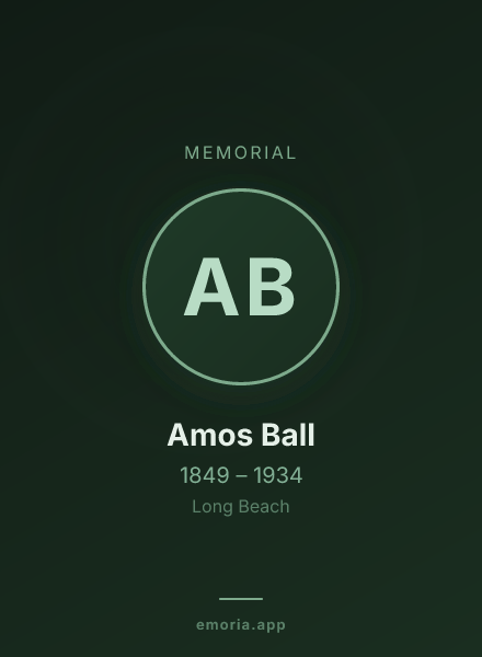 Memorial portrait of Amos Ball
