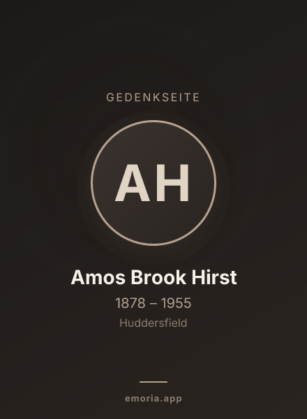 Gedenkportrait von Amos Brook Hirst
