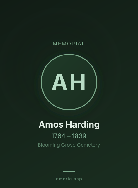 Memorial portrait of Amos Harding