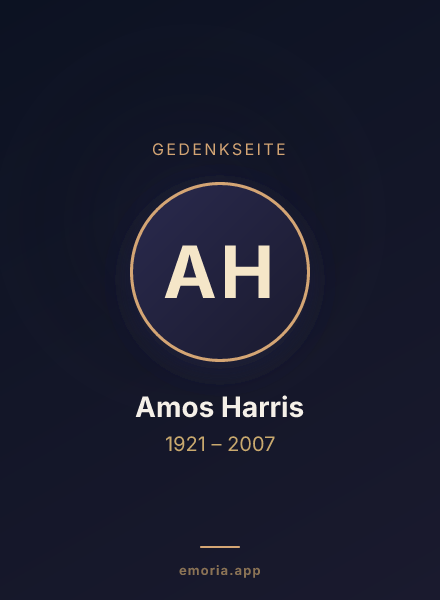 Gedenkportrait von Amos Harris