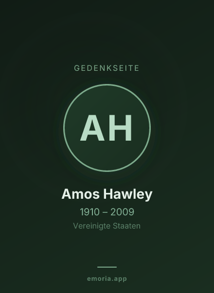 Gedenkportrait von Amos Hawley