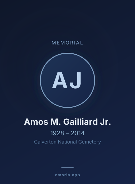 Memorial portrait of Amos M. Gailliard Jr.