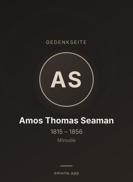 Gedenkportrait von Amos Thomas Seaman