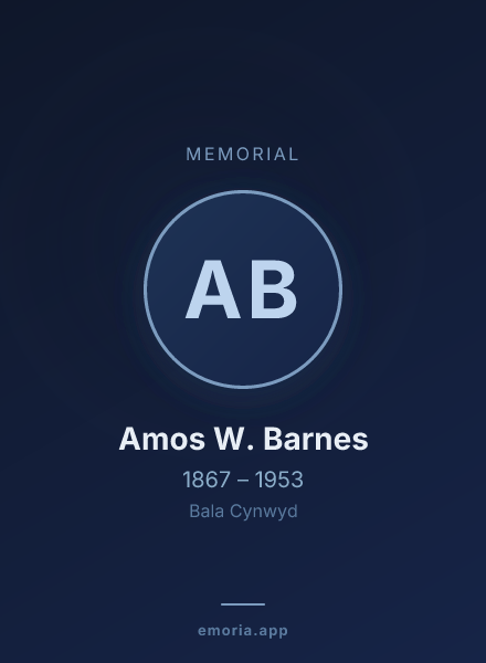 Memorial portrait of Amos W. Barnes