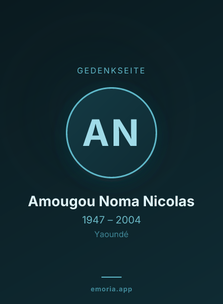 Gedenkportrait von Amougou Noma Nicolas
