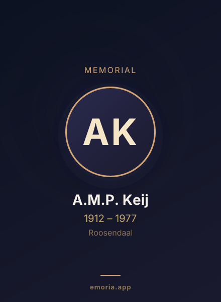 Memorial portrait of A.M.P. Keij