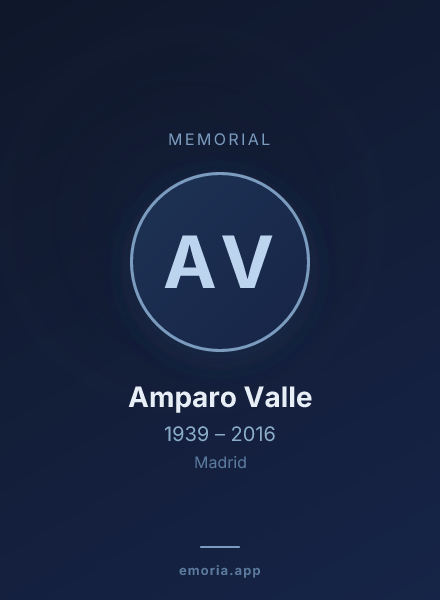 Memorial portrait of Amparo Valle