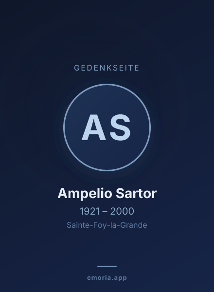 Gedenkportrait von Ampelio Sartor