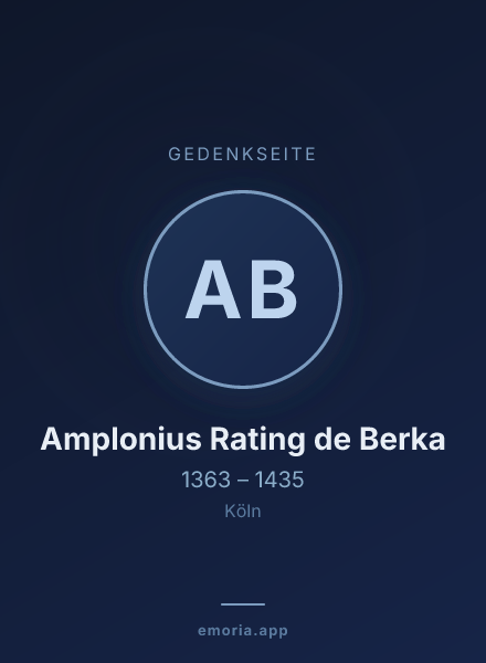 Gedenkportrait von Amplonius Rating de Berka