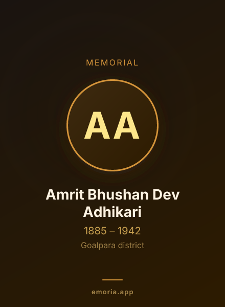 Memorial portrait of Amrit Bhushan Dev Adhikari