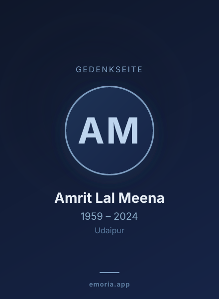 Gedenkportrait von Amrit Lal Meena