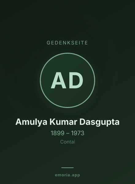 Gedenkportrait von Amulya Kumar Dasgupta