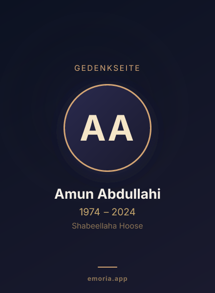 Gedenkportrait von Amun Abdullahi