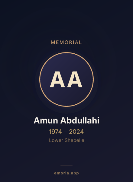 Memorial portrait of Amun Abdullahi