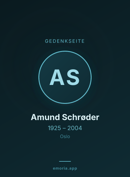 Gedenkportrait von Amund Schrøder