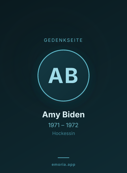 Gedenkportrait von Amy Biden